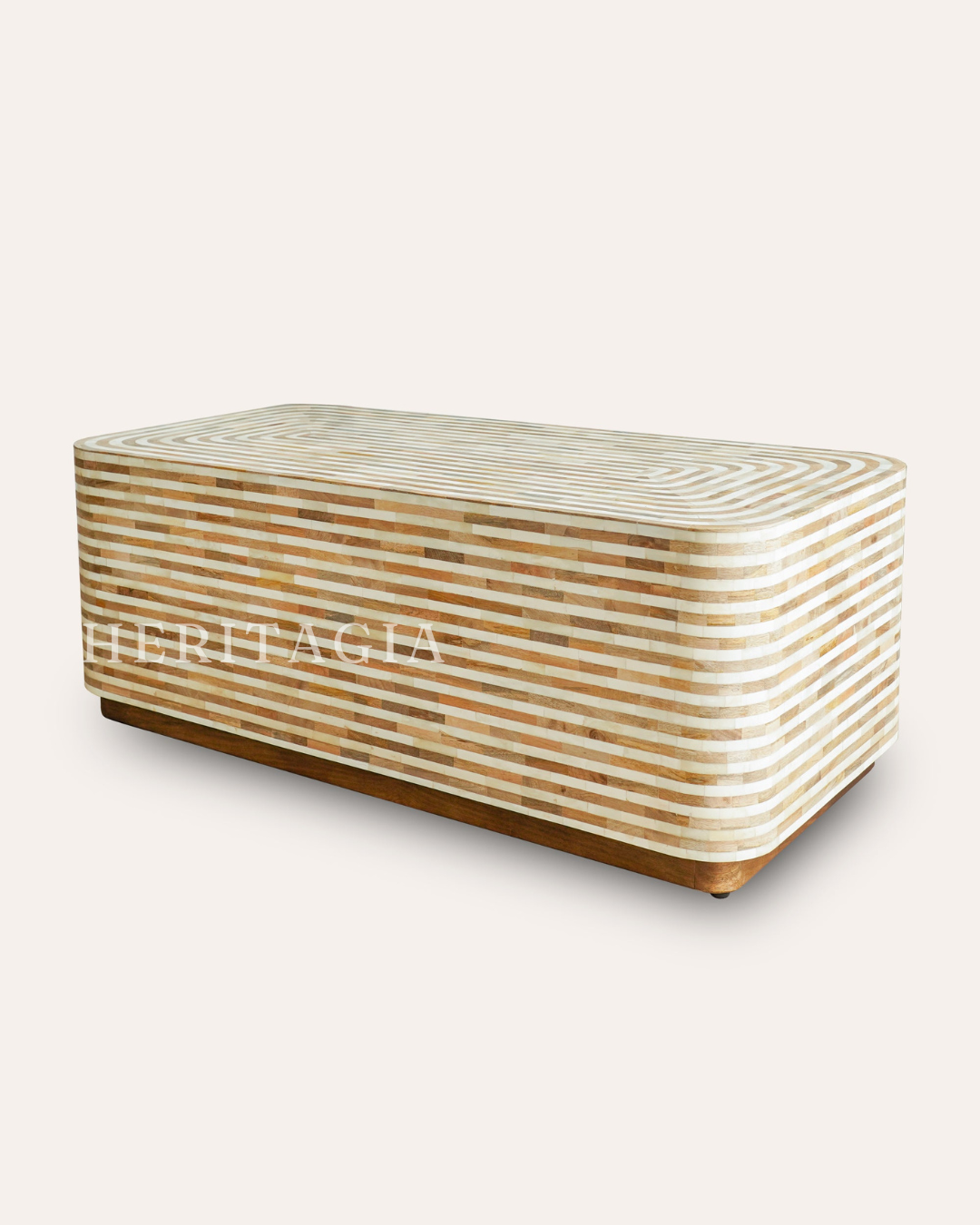 Moroccan Stripe Bone Inlay Coffee Table