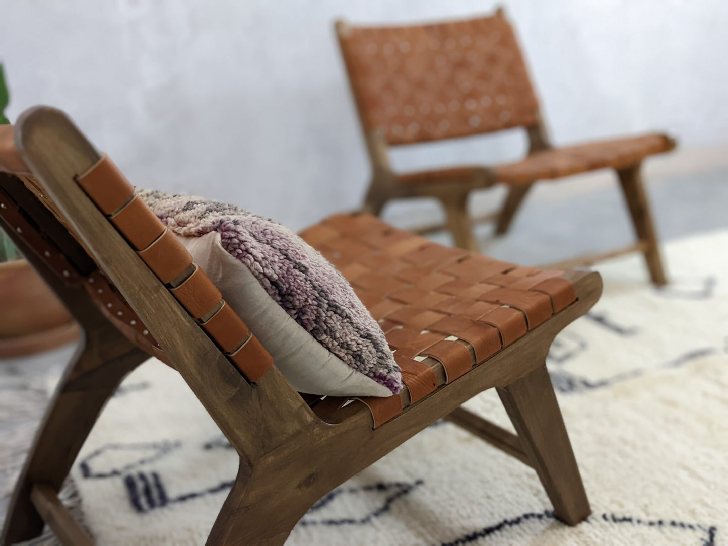 Rustic Handmade Brown Leather Lounge Chair