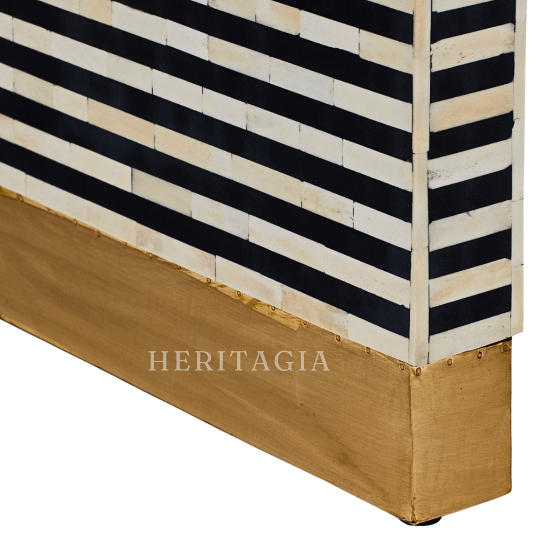 Bone inlay wooden console table handcrafted for modern interiors