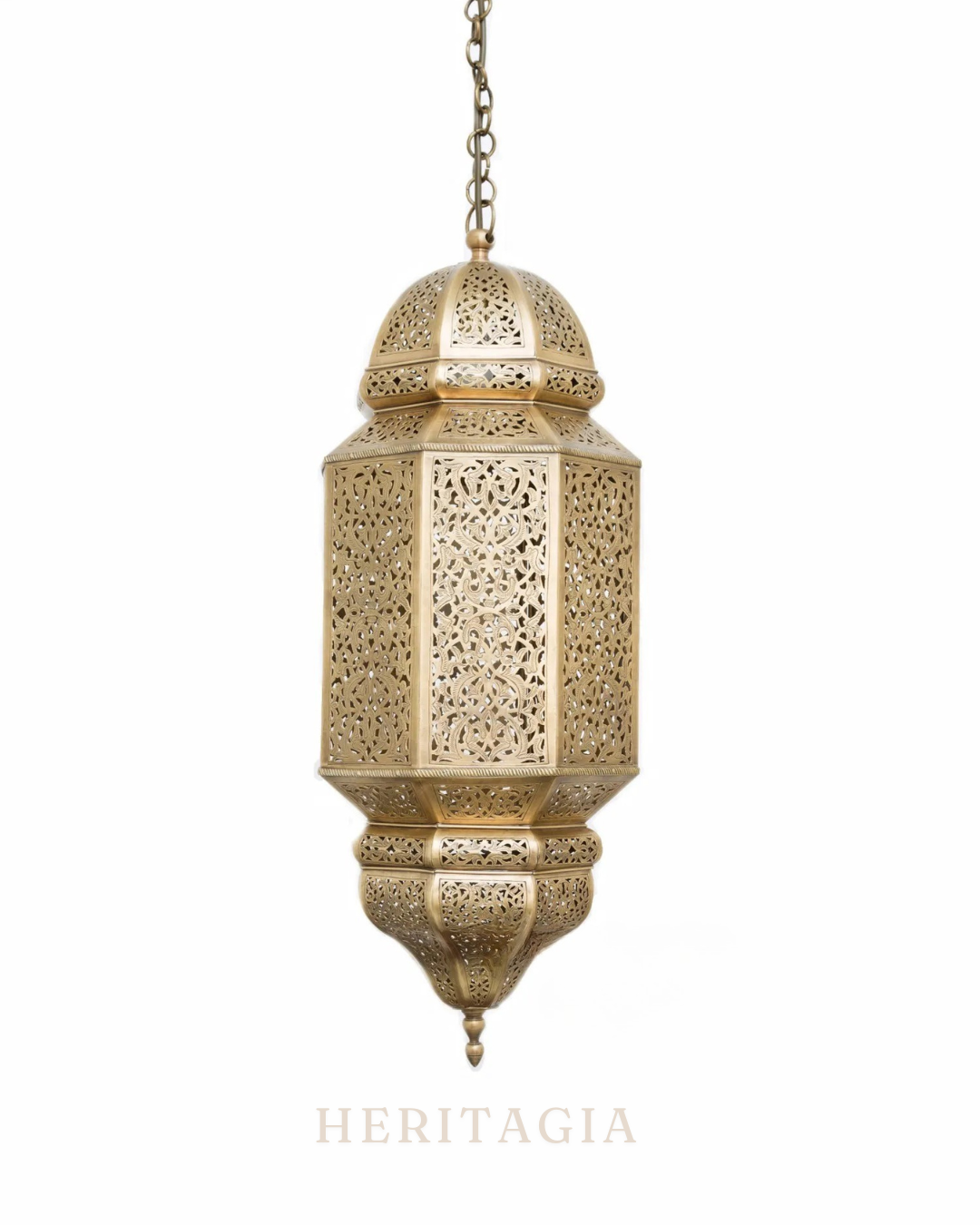 Brass finish Moroccan pendant light designed for warm ceiling decor