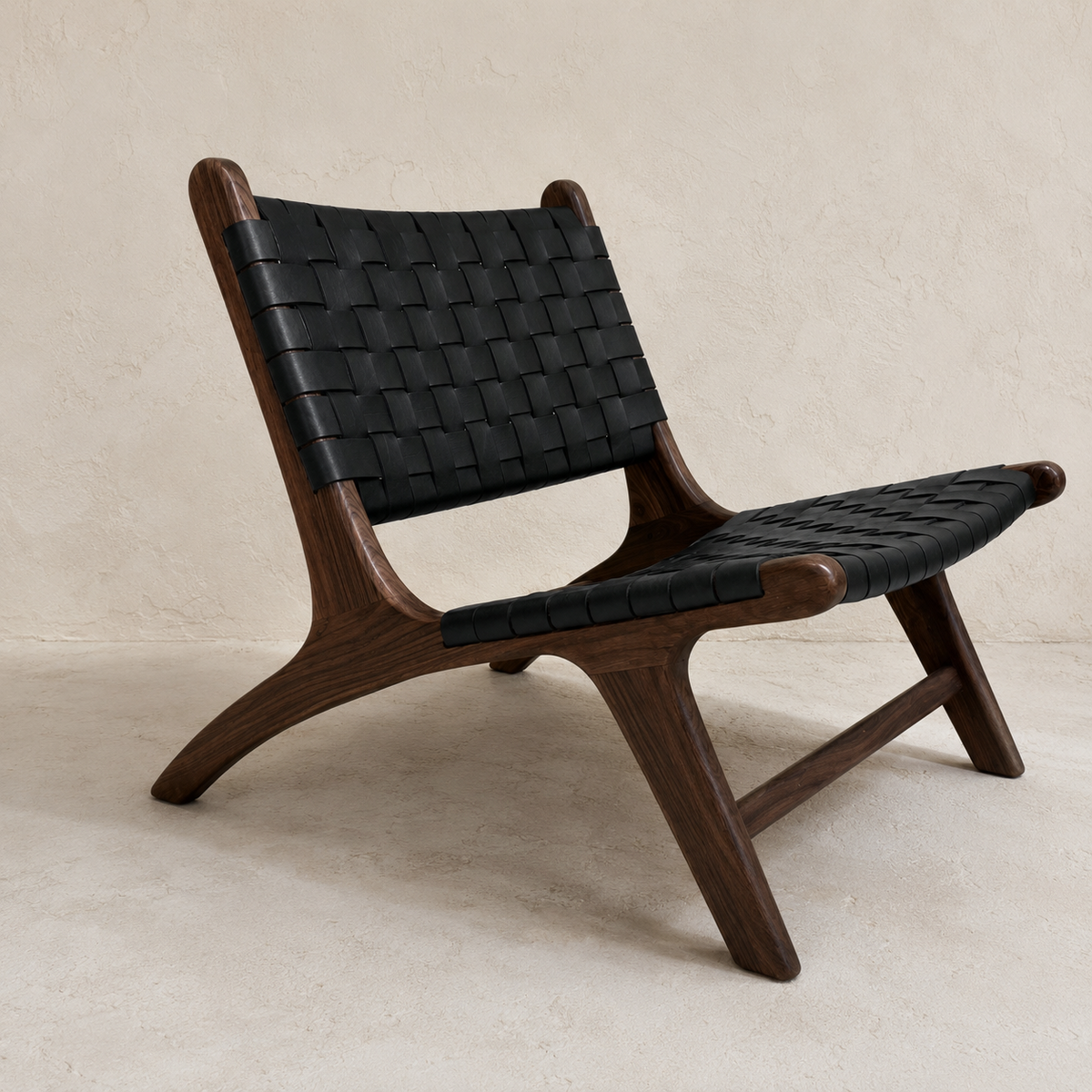 Atlas Leather Lounge Chair — Black main view