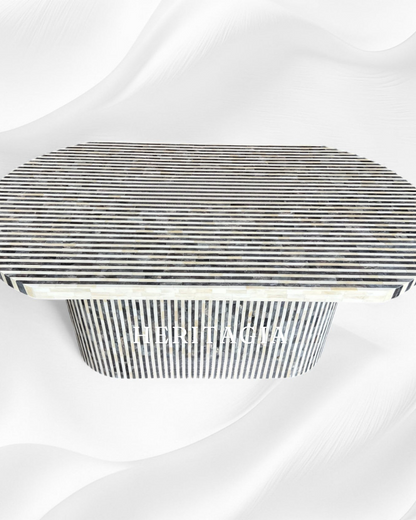 Gray white bone inlay dining table for luxury dining rooms 
