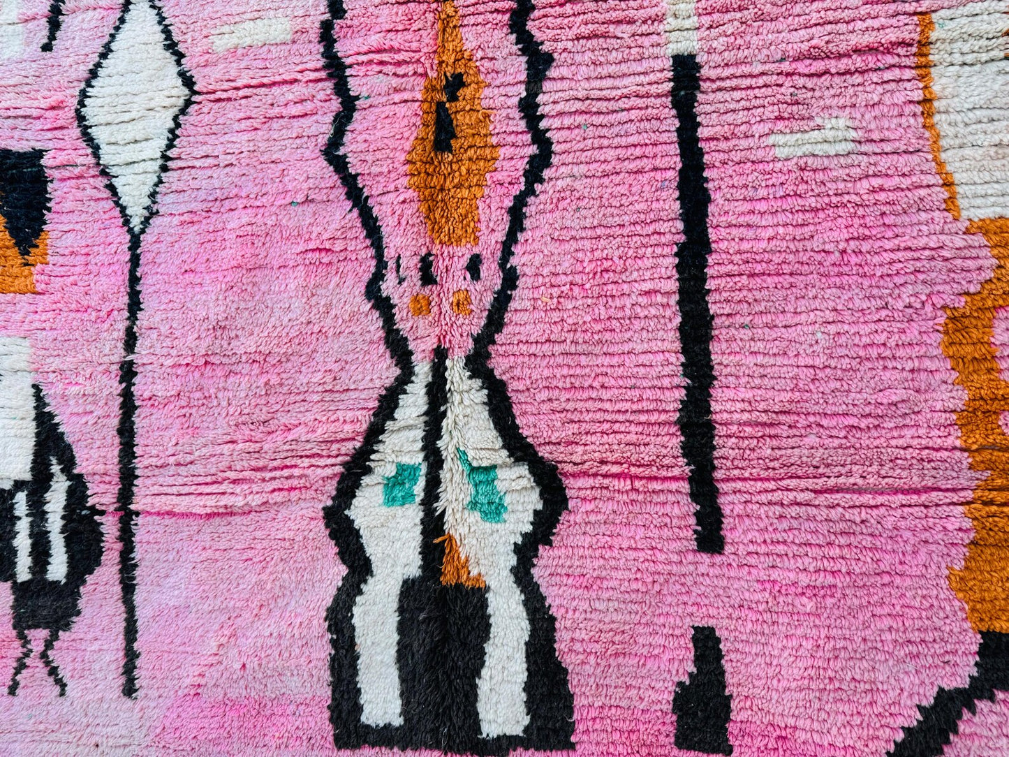 Large pink Boujaad rug designed for stylish living room and bedroom interiors
