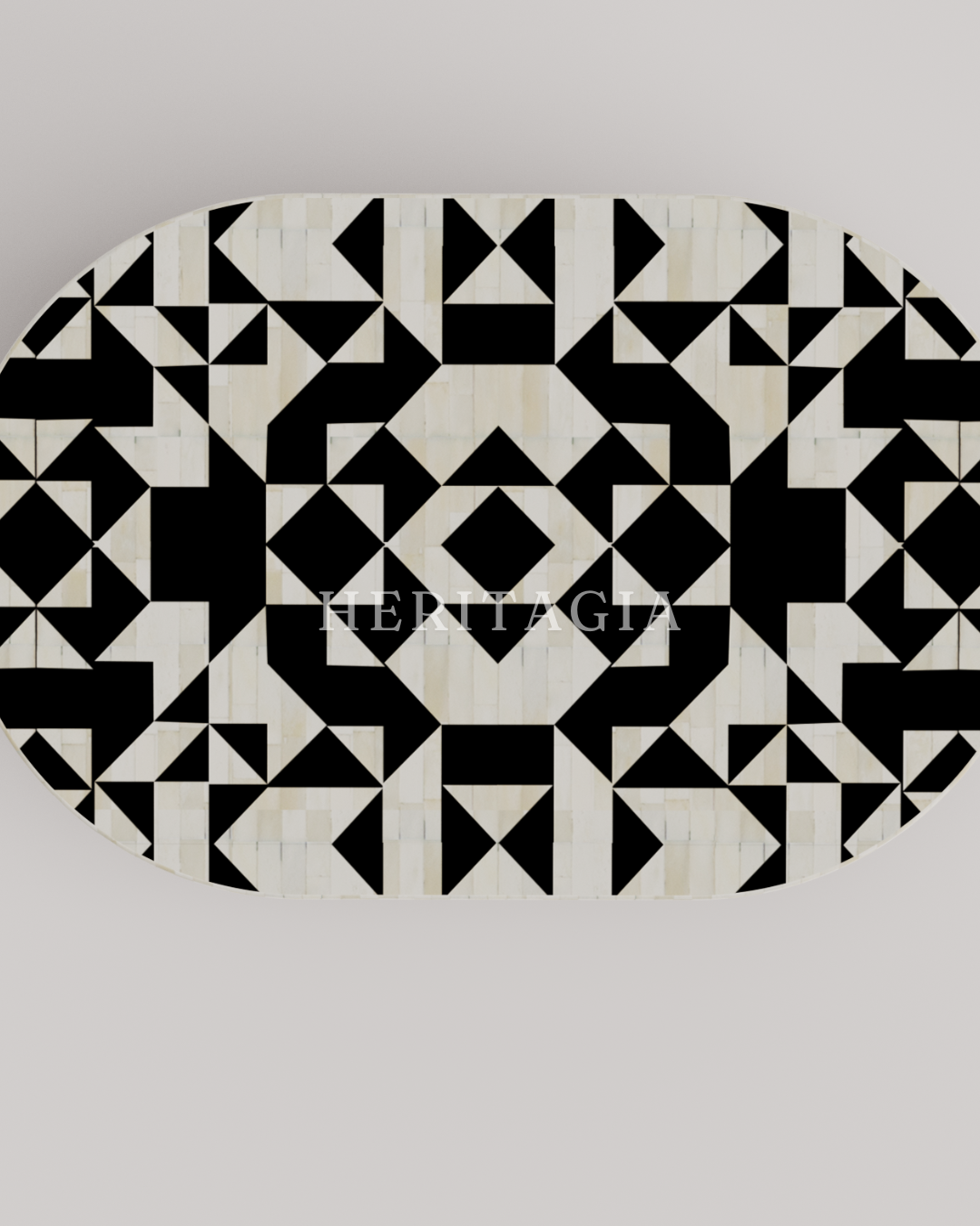 Luxury black inlay coffee table for modern living room interiors 