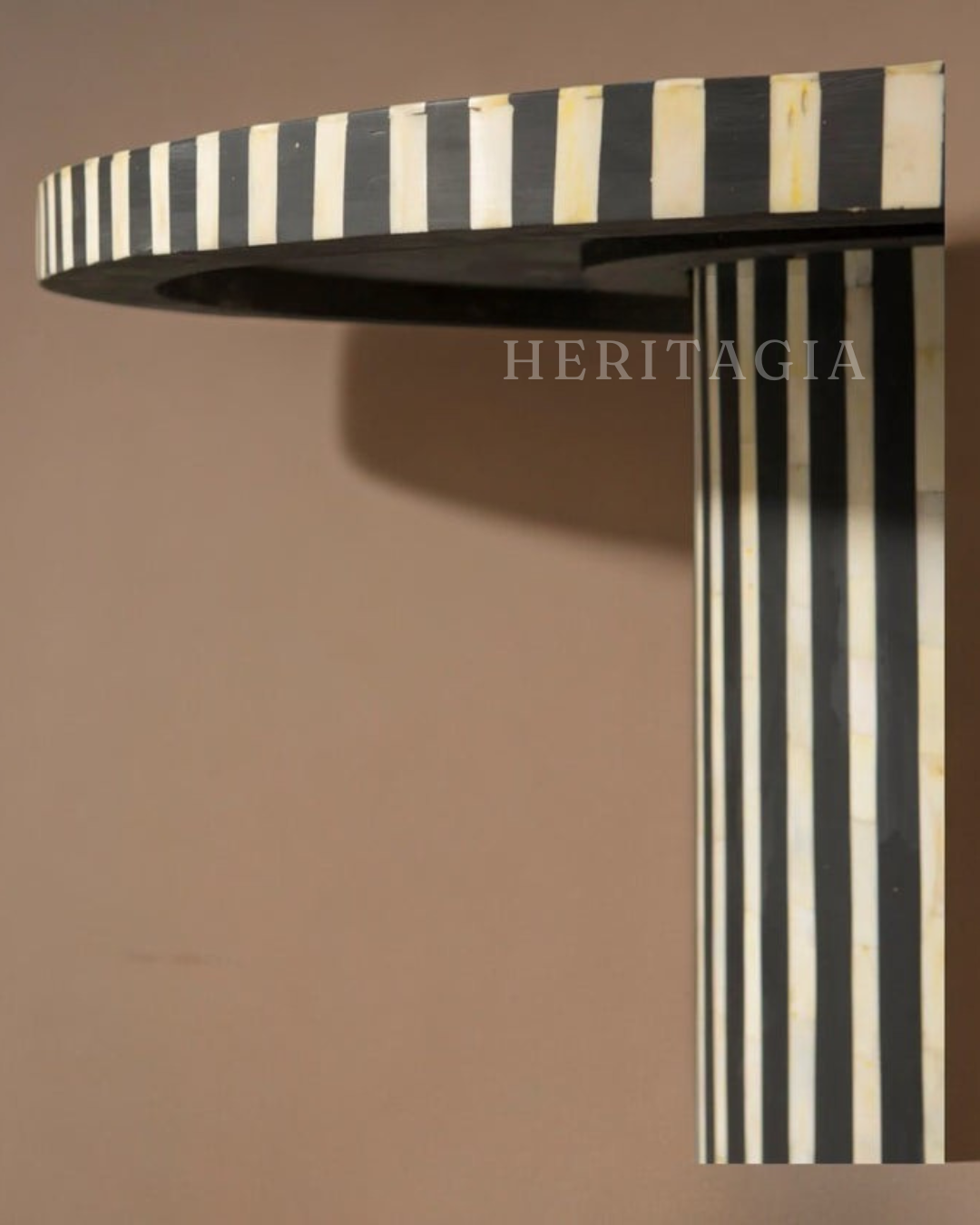 Luxury Orbit coffee table in Moroccan handcrafted bone inlay style