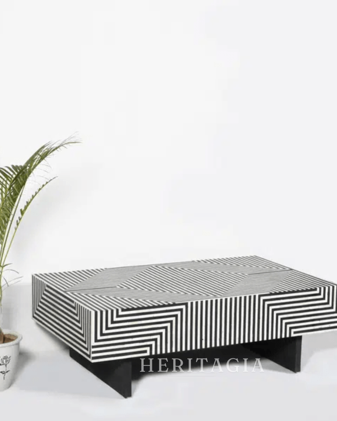 Modern bone inlay coffee table for luxury living room decor 
