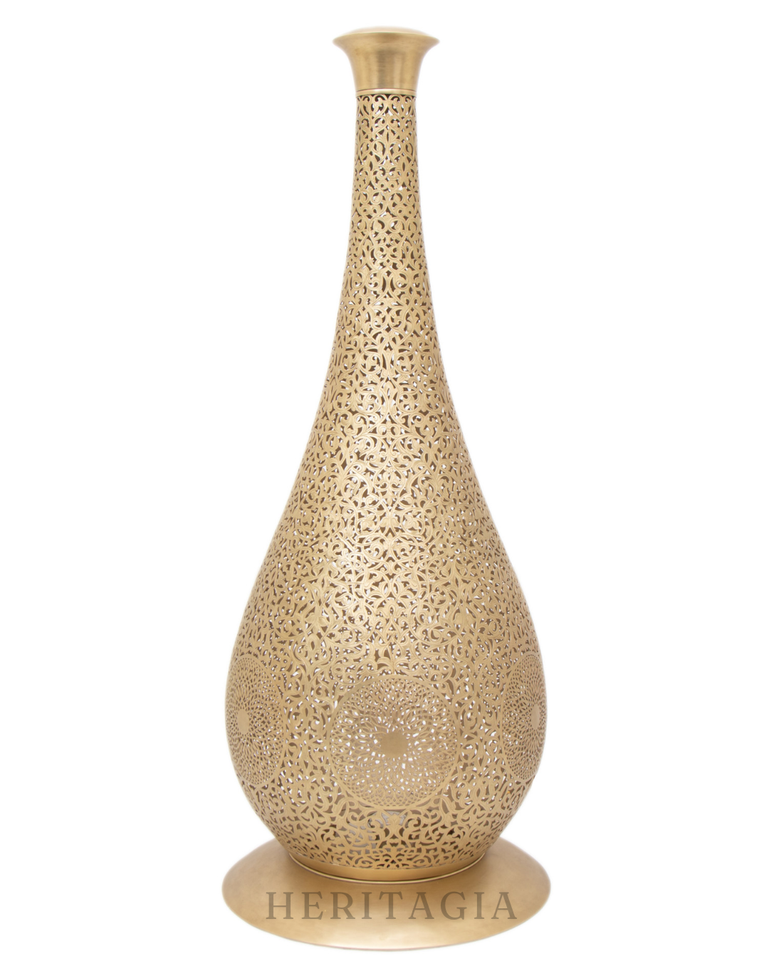 Moroccan brass floor lamp for luxury artisan home decor 