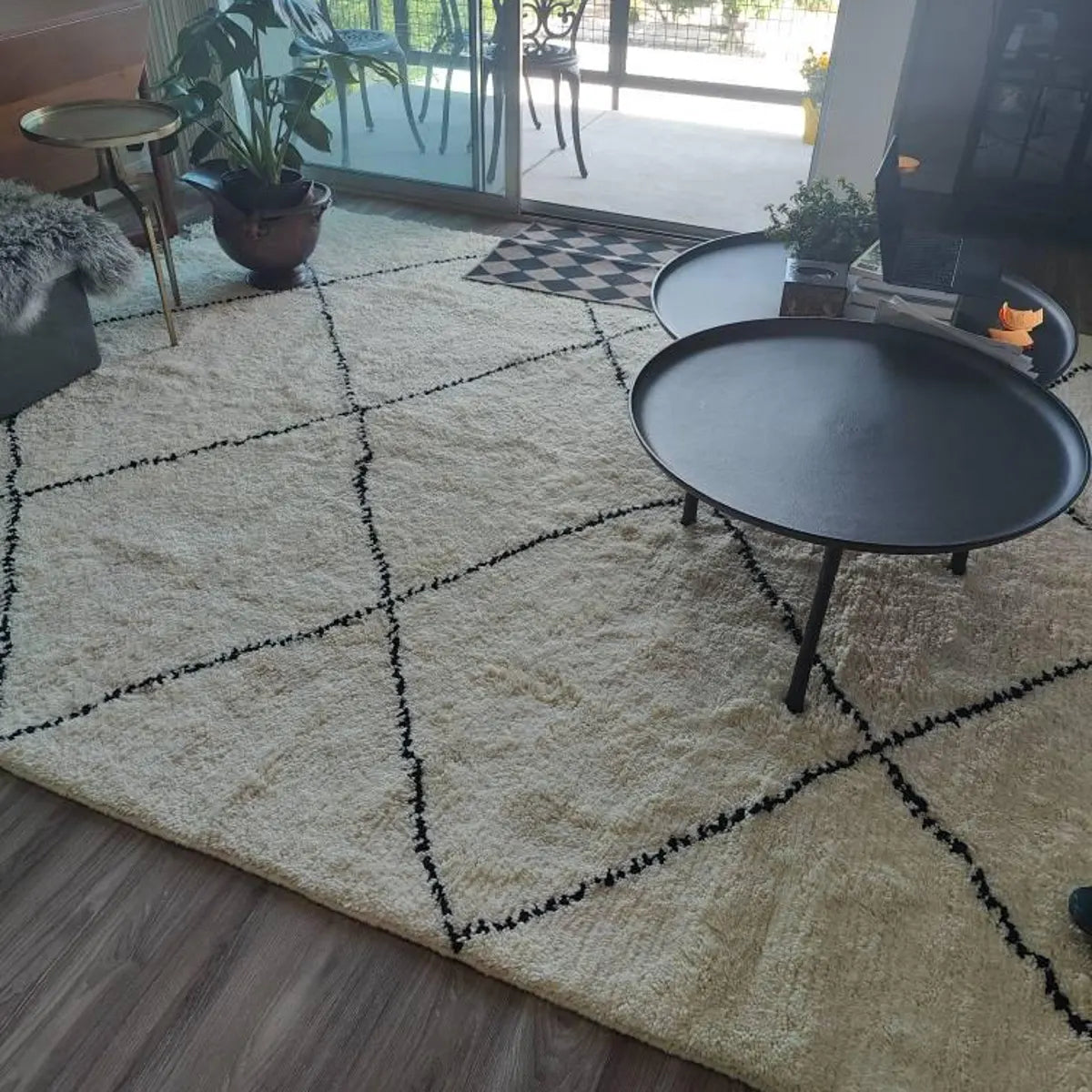 Traditional Beni Ourain rug styled for cozy living room and bedroom decor