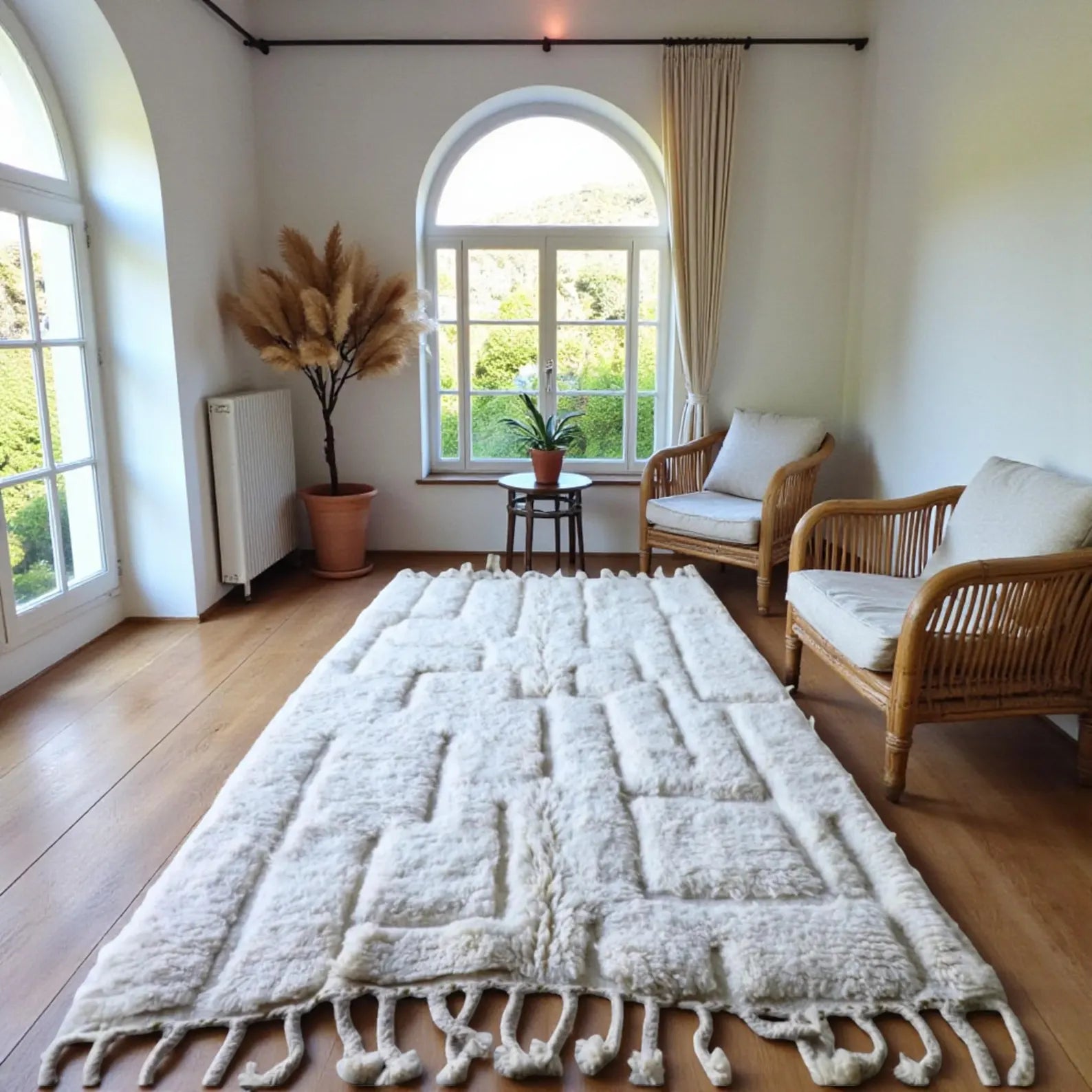 Luxury handmade rug bringing softness and warmth to bedroom decor